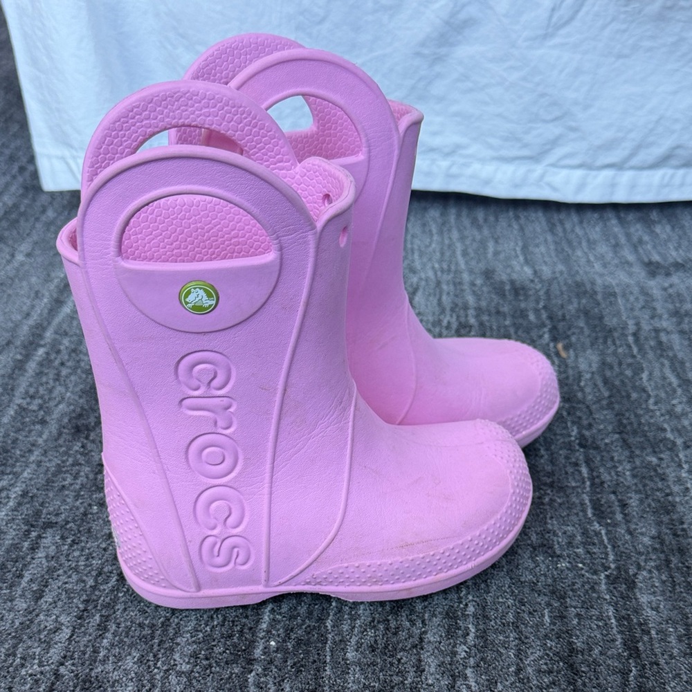 CROCS Light Pink Kids' Waterproof Pull-On Rain Boots